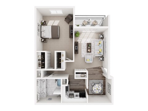 Floor plan for 1 bed, 1 bath, 945 sqft